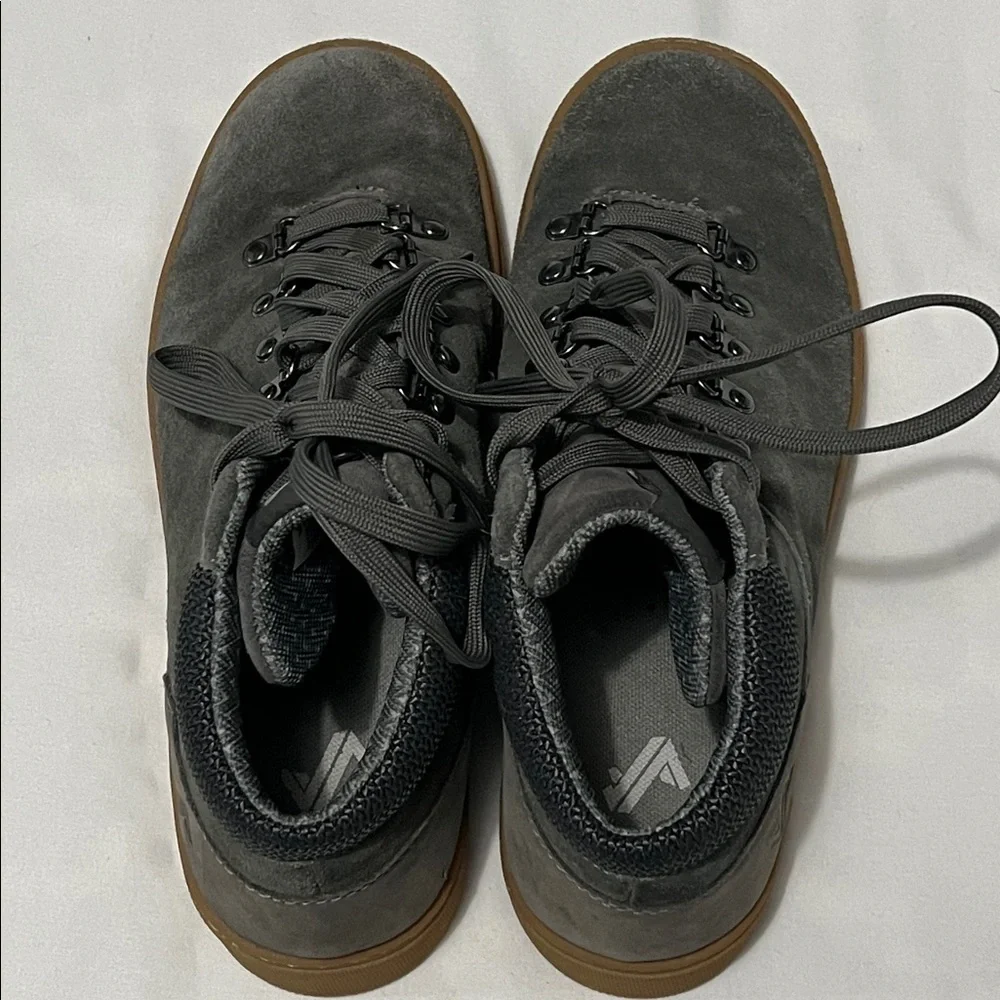 Forsake Lucie Mid Grey Suede Hiking Sneakers